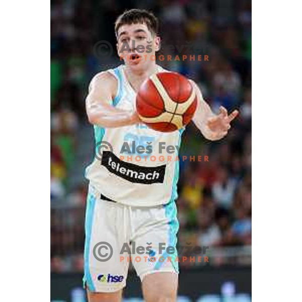 in action during friendly basketball match between Slovenia and Germany in Arena Stozice, Ljubljana, Slovenia on August 8, 2025. Photo: Filip Barbalic