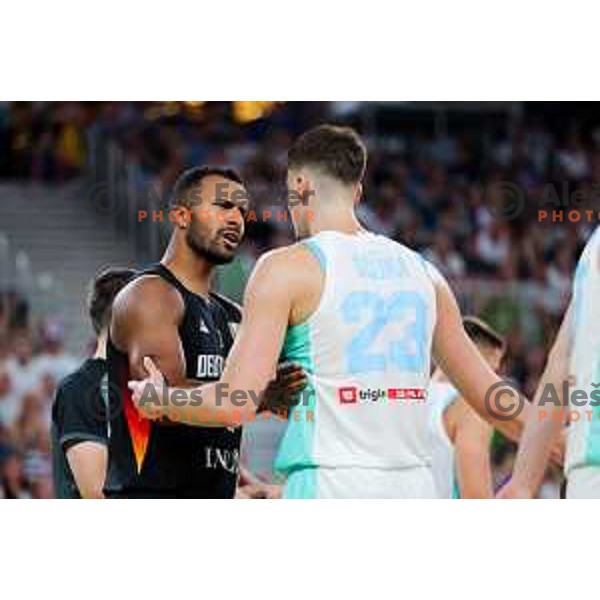 in action during friendly basketball match between Slovenia and Germany in Arena Stozice, Ljubljana, Slovenia on August 8, 2025. Photo: Filip Barbalic