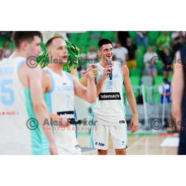 in action during friendly basketball match between Slovenia and Germany in Arena Stozice, Ljubljana, Slovenia on August 8, 2025. Photo: Filip Barbalic