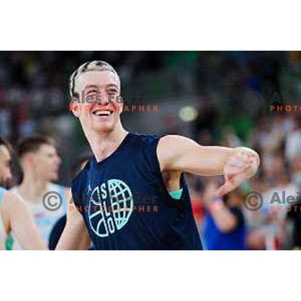 in action during friendly basketball match between Slovenia and Germany in Arena Stozice, Ljubljana, Slovenia on August 8, 2025. Photo: Filip Barbalic