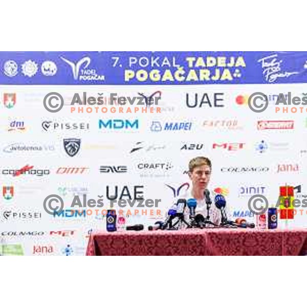 Tadej Pogacar press conference prior to 7. Tadej Pogacar Cup in Cultural Centre, Komenda, Slovenia, on August 8. 2025. Photo Grega Valancic