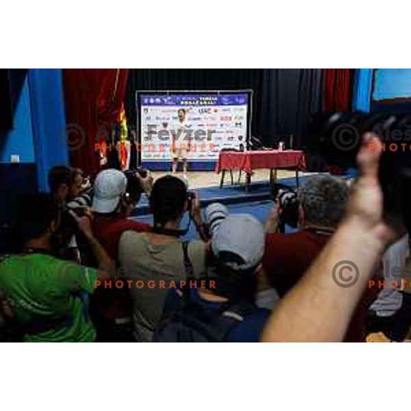 Tadej Pogacar press conference prior to 7. Tadej Pogacar Cup in Cultural Centre, Komenda, Slovenia, on August 8. 2025. Photo Grega Valancic