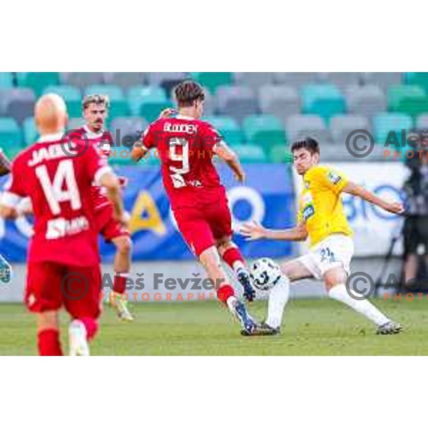 in action during Prva liga Telemach 2025/2026 football match between Bravo and Aluminij in Ljubljana, Slovenia on August 9, 2025
