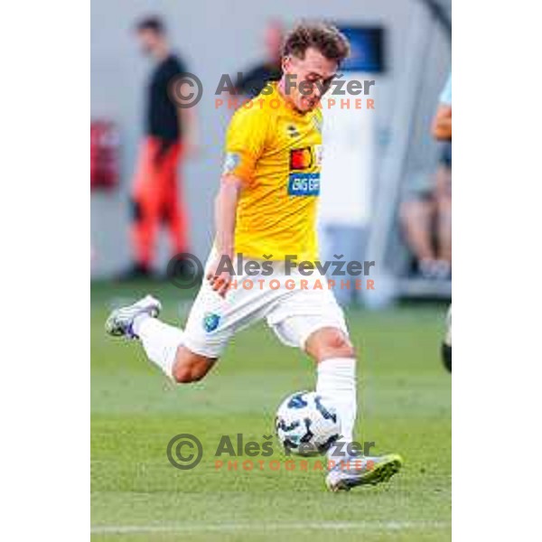 Martin Pecar in action during Prva liga Telemach 2025/2026 football match between Bravo and Aluminij in Ljubljana, Slovenia on August 9, 2025