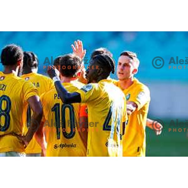 in action during Prva liga Telemach 2025/2026 football match between Bravo and Aluminij in Ljubljana, Slovenia on August 9, 2025