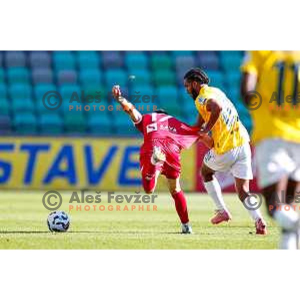 in action during Prva liga Telemach 2025/2026 football match between Bravo and Aluminij in Ljubljana, Slovenia on August 9, 2025