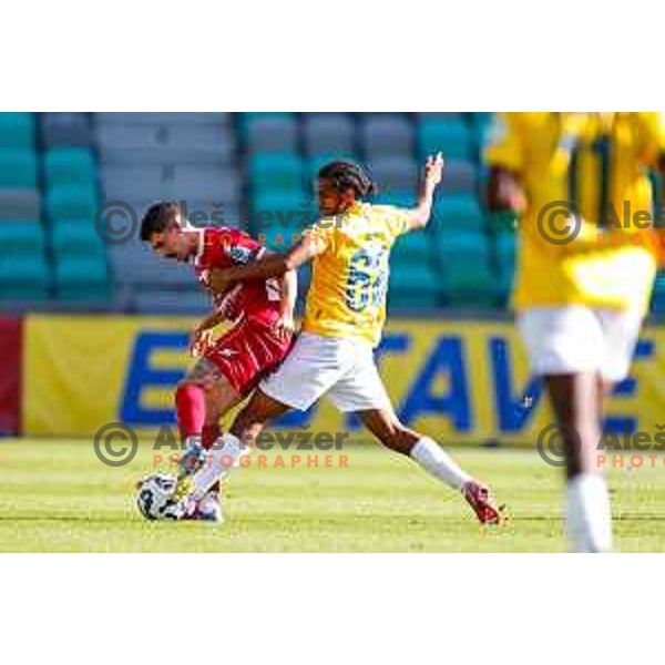 in action during Prva liga Telemach 2025/2026 football match between Bravo and Aluminij in Ljubljana, Slovenia on August 9, 2025