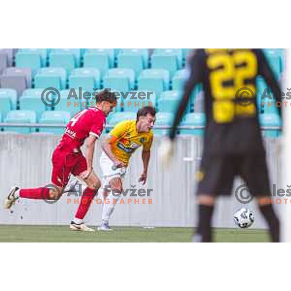 Martin Pecar in action during Prva liga Telemach 2025/2026 football match between Bravo and Aluminij in Ljubljana, Slovenia on August 9, 2025