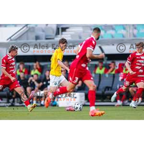 in action during Prva liga Telemach 2025/2026 football match between Bravo and Aluminij in Ljubljana, Slovenia on August 9, 2025