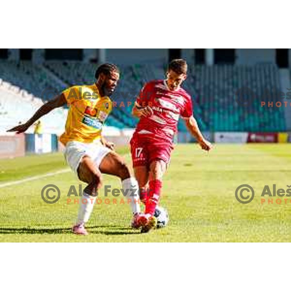 in action during Prva liga Telemach 2025/2026 football match between Bravo and Aluminij in Ljubljana, Slovenia on August 9, 2025