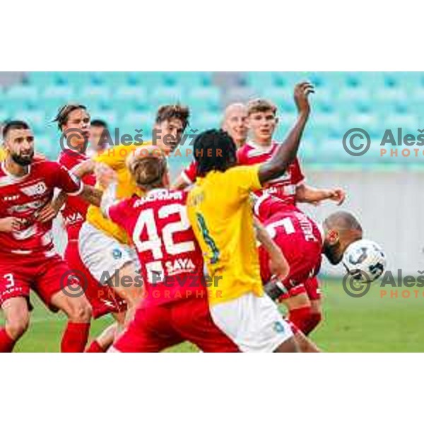 in action during Prva liga Telemach 2025/2026 football match between Bravo and Aluminij in Ljubljana, Slovenia on August 9, 2025