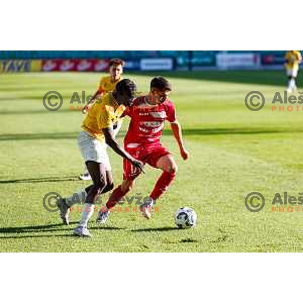 in action during Prva liga Telemach 2025/2026 football match between Bravo and Aluminij in Ljubljana, Slovenia on August 9, 2025