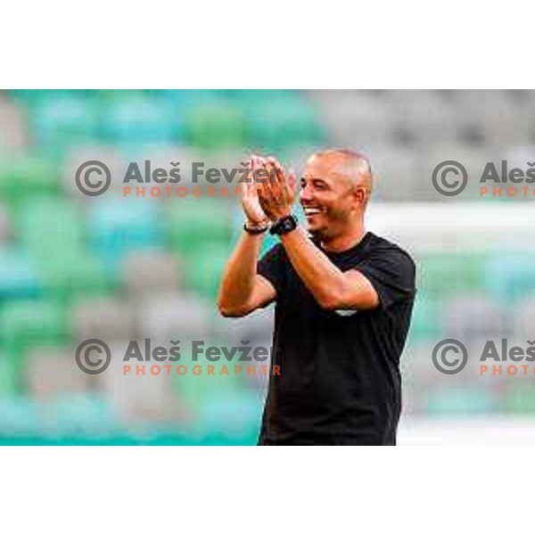 in action during Prva liga Telemach 2025/2026 football match between Bravo and Aluminij in Ljubljana, Slovenia on August 9, 2025
