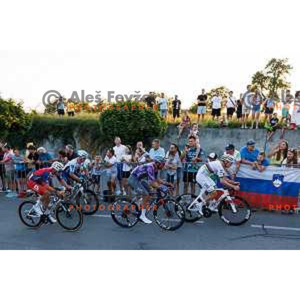 Tilen Finkst, Matevz Govekar, Luka Mezgec, Tadej Pogacar during 7. Tadej Pogacar Cup in Cultural Centre, Komenda, Slovenia, on August 8. 2025. Photo Grega Valancic