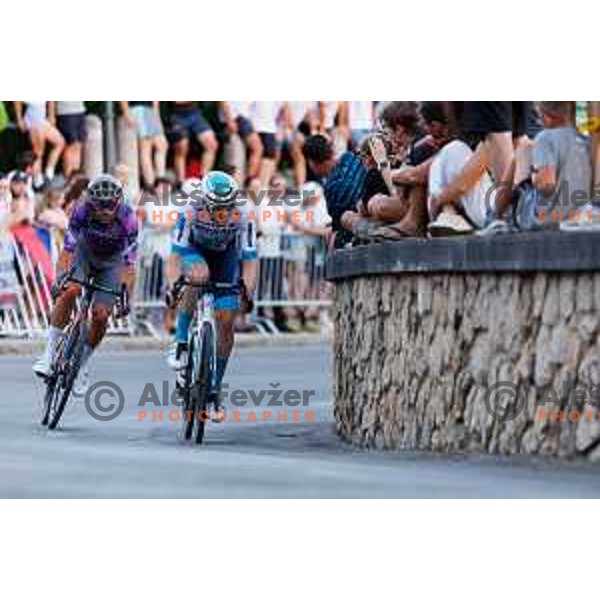 Luka Mezgec and Matej Mohoric during 7. Tadej Pogacar Cup in Cultural Centre, Komenda, Slovenia, on August 8. 2025. Photo Grega Valancic