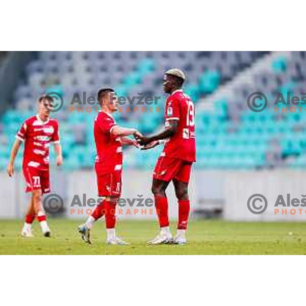 in action during Prva liga Telemach 2025/2026 football match between Bravo and Aluminij in Ljubljana, Slovenia on August 9, 2025