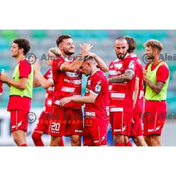 in action during Prva liga Telemach 2025/2026 football match between Bravo and Aluminij in Ljubljana, Slovenia on August 9, 2025