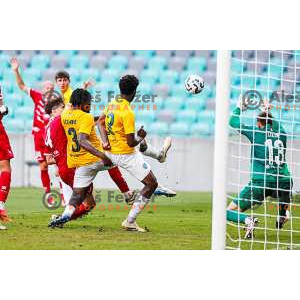 in action during Prva liga Telemach 2025/2026 football match between Bravo and Aluminij in Ljubljana, Slovenia on August 9, 2025
