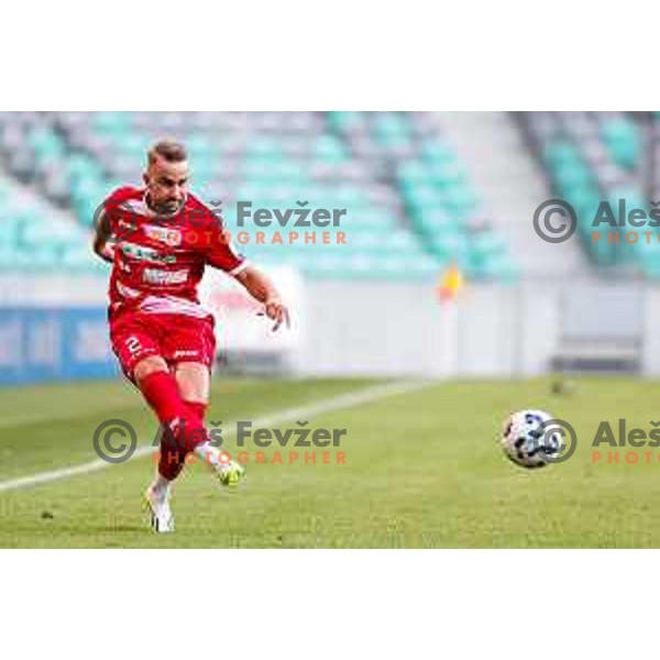 in action during Prva liga Telemach 2025/2026 football match between Bravo and Aluminij in Ljubljana, Slovenia on August 9, 2025