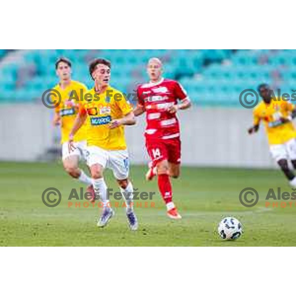 in action during Prva liga Telemach 2025/2026 football match between Bravo and Aluminij in Ljubljana, Slovenia on August 9, 2025