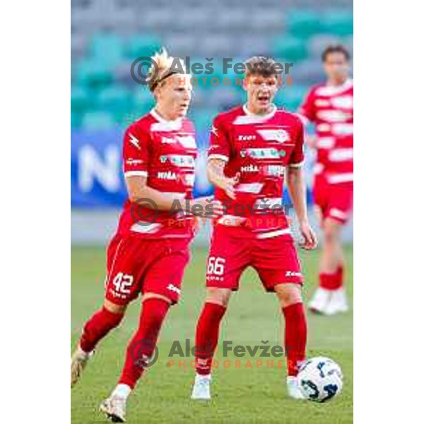 in action during Prva liga Telemach 2025/2026 football match between Bravo and Aluminij in Ljubljana, Slovenia on August 9, 2025