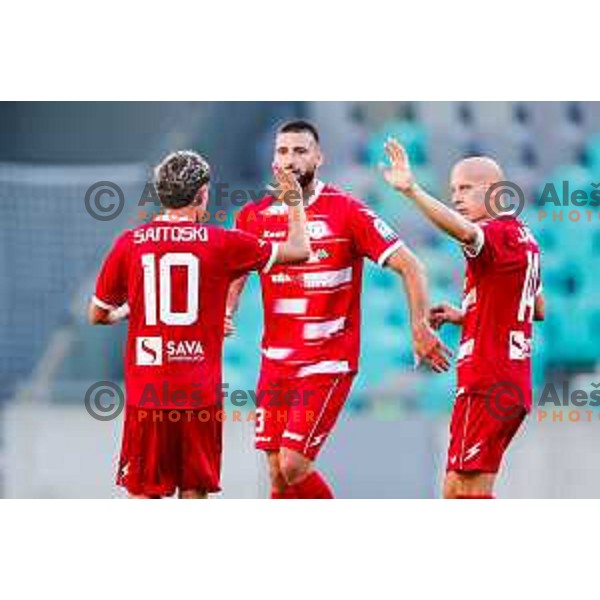 in action during Prva liga Telemach 2025/2026 football match between Bravo and Aluminij in Ljubljana, Slovenia on August 9, 2025