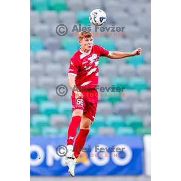 in action during Prva liga Telemach 2025/2026 football match between Bravo and Aluminij in Ljubljana, Slovenia on August 9, 2025
