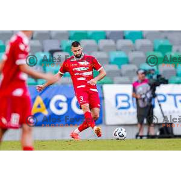 in action during Prva liga Telemach 2025/2026 football match between Bravo and Aluminij in Ljubljana, Slovenia on August 9, 2025