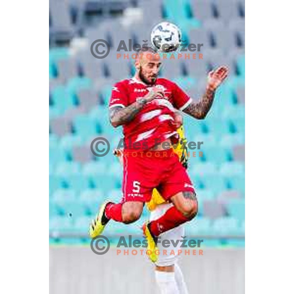 in action during Prva liga Telemach 2025/2026 football match between Bravo and Aluminij in Ljubljana, Slovenia on August 9, 2025