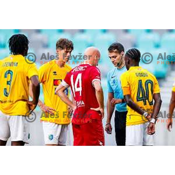 in action during Prva liga Telemach 2025/2026 football match between Bravo and Aluminij in Ljubljana, Slovenia on August 9, 2025