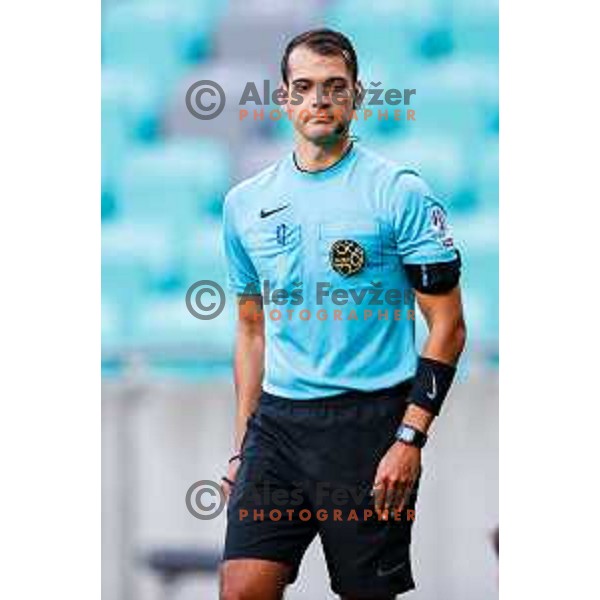 in action during Prva liga Telemach 2025/2026 football match between Bravo and Aluminij in Ljubljana, Slovenia on August 9, 2025