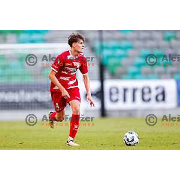 in action during Prva liga Telemach 2025/2026 football match between Bravo and Aluminij in Ljubljana, Slovenia on August 9, 2025