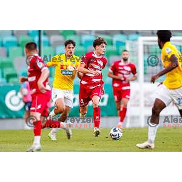 in action during Prva liga Telemach 2025/2026 football match between Bravo and Aluminij in Ljubljana, Slovenia on August 9, 2025