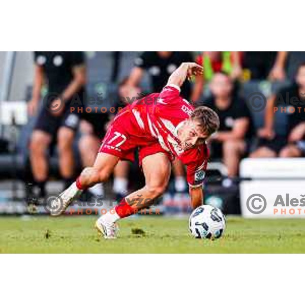 in action during Prva liga Telemach 2025/2026 football match between Bravo and Aluminij in Ljubljana, Slovenia on August 9, 2025