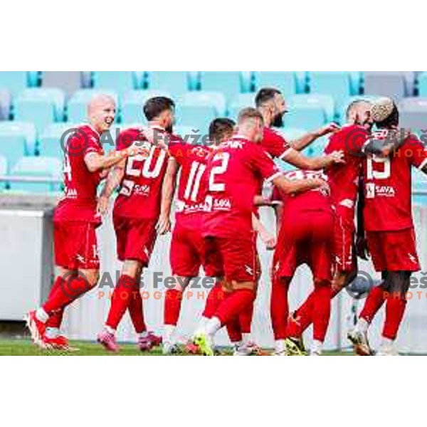 in action during Prva liga Telemach 2025/2026 football match between Bravo and Aluminij in Ljubljana, Slovenia on August 9, 2025
