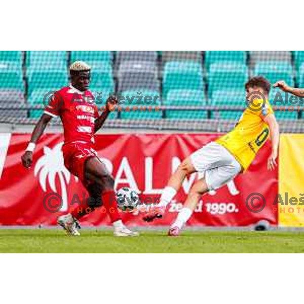 in action during Prva liga Telemach 2025/2026 football match between Bravo and Aluminij in Ljubljana, Slovenia on August 9, 2025