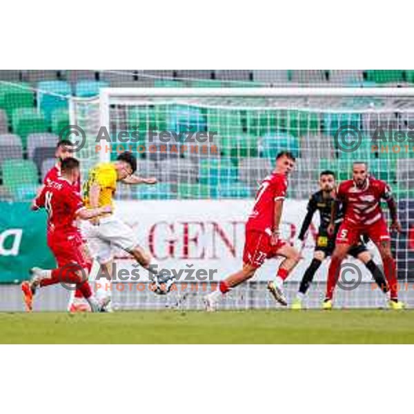 in action during Prva liga Telemach 2025/2026 football match between Bravo and Aluminij in Ljubljana, Slovenia on August 9, 2025