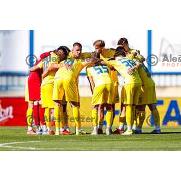 in action during Prva liga Telemach 2025/2026 football match between Domzale and Olimpija in Domzale, Slovenia on August 10, 2025