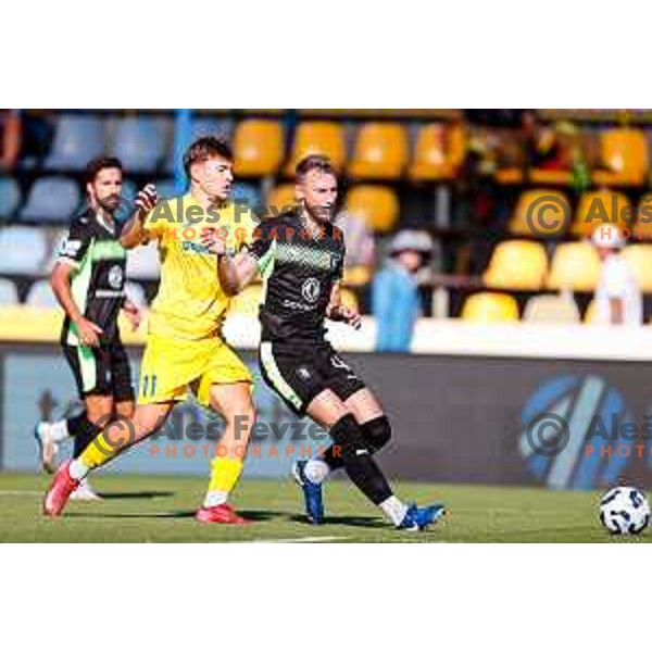 in action during Prva liga Telemach 2025/2026 football match between Domzale and Olimpija in Domzale, Slovenia on August 10, 2025
