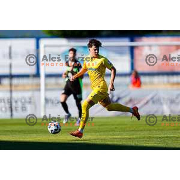 in action during Prva liga Telemach 2025/2026 football match between Domzale and Olimpija in Domzale, Slovenia on August 10, 2025
