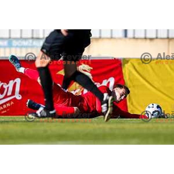 in action during Prva liga Telemach 2025/2026 football match between Domzale and Olimpija in Domzale, Slovenia on August 10, 2025