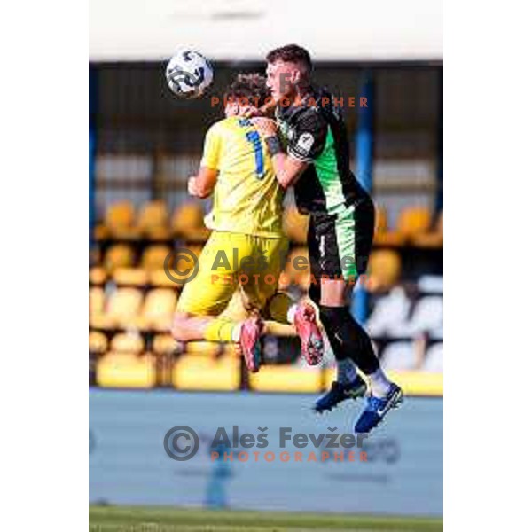 in action during Prva liga Telemach 2025/2026 football match between Domzale and Olimpija in Domzale, Slovenia on August 10, 2025