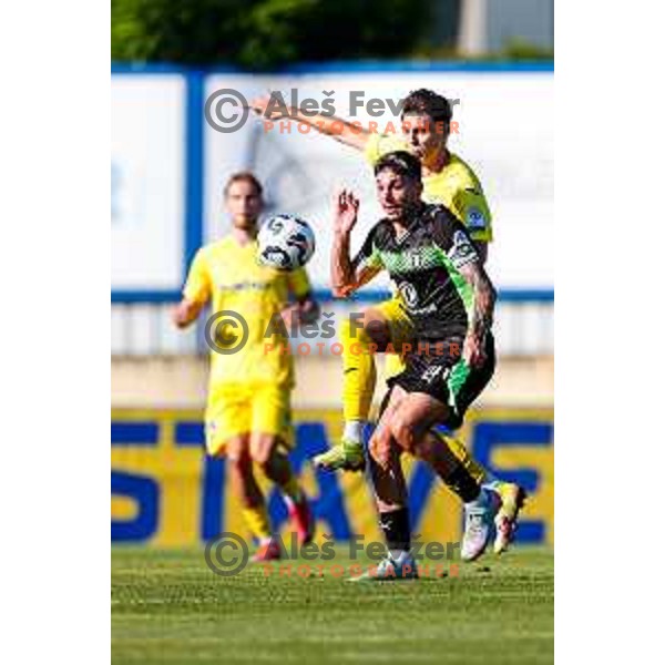 in action during Prva liga Telemach 2025/2026 football match between Domzale and Olimpija in Domzale, Slovenia on August 10, 2025