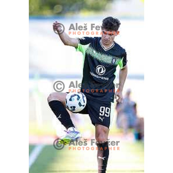 in action during Prva liga Telemach 2025/2026 football match between Domzale and Olimpija in Domzale, Slovenia on August 10, 2025