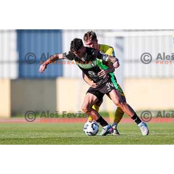 in action during Prva liga Telemach 2025/2026 football match between Domzale and Olimpija in Domzale, Slovenia on August 10, 2025