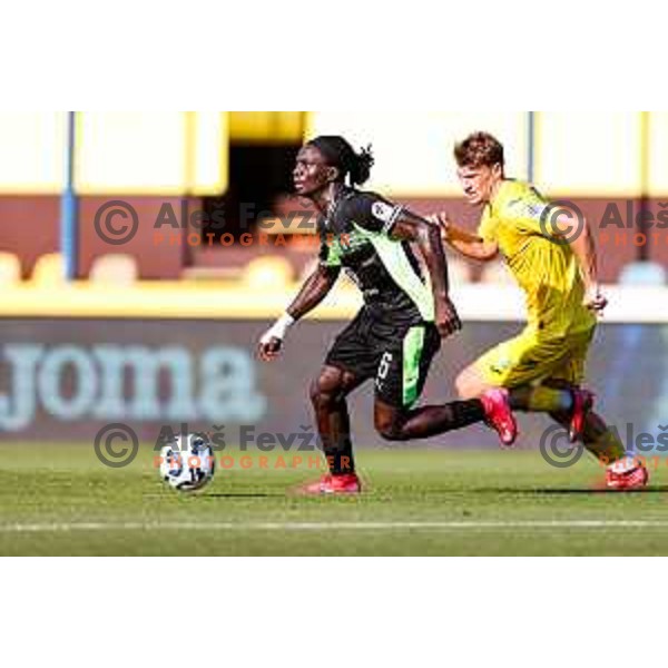 in action during Prva liga Telemach 2025/2026 football match between Domzale and Olimpija in Domzale, Slovenia on August 10, 2025