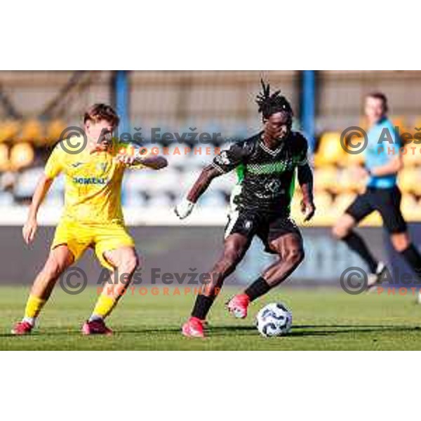 in action during Prva liga Telemach 2025/2026 football match between Domzale and Olimpija in Domzale, Slovenia on August 10, 2025