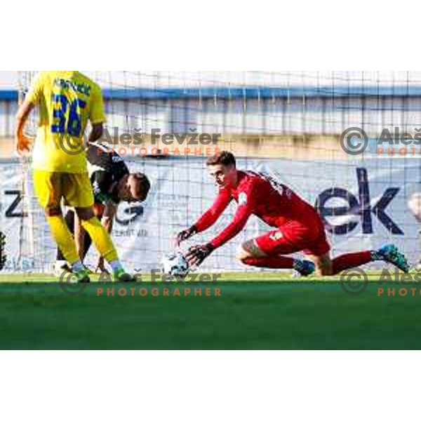 in action during Prva liga Telemach 2025/2026 football match between Domzale and Olimpija in Domzale, Slovenia on August 10, 2025