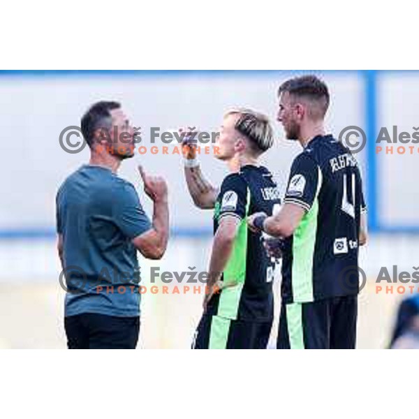 in action during Prva liga Telemach 2025/2026 football match between Domzale and Olimpija in Domzale, Slovenia on August 10, 2025