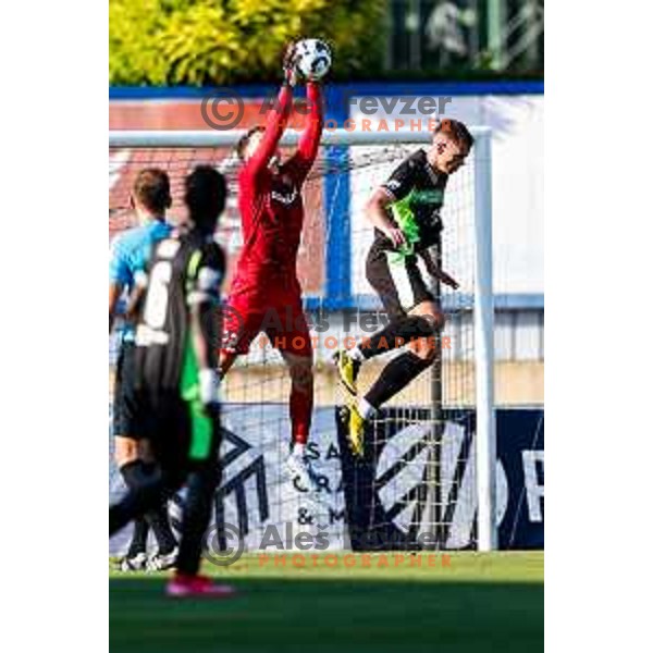 in action during Prva liga Telemach 2025/2026 football match between Domzale and Olimpija in Domzale, Slovenia on August 10, 2025